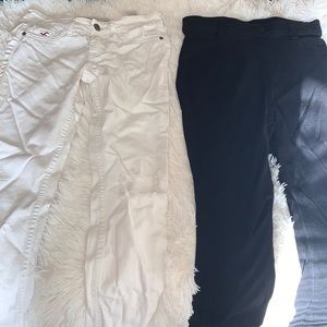 White and black jeans.